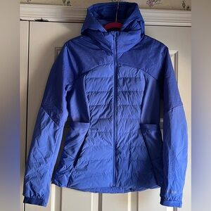 LN!!🍒LULULEMON DOWN FOR IT ALL JACKET sz 8 WILD INDIGO Periwinkle Blue ~ Hood!